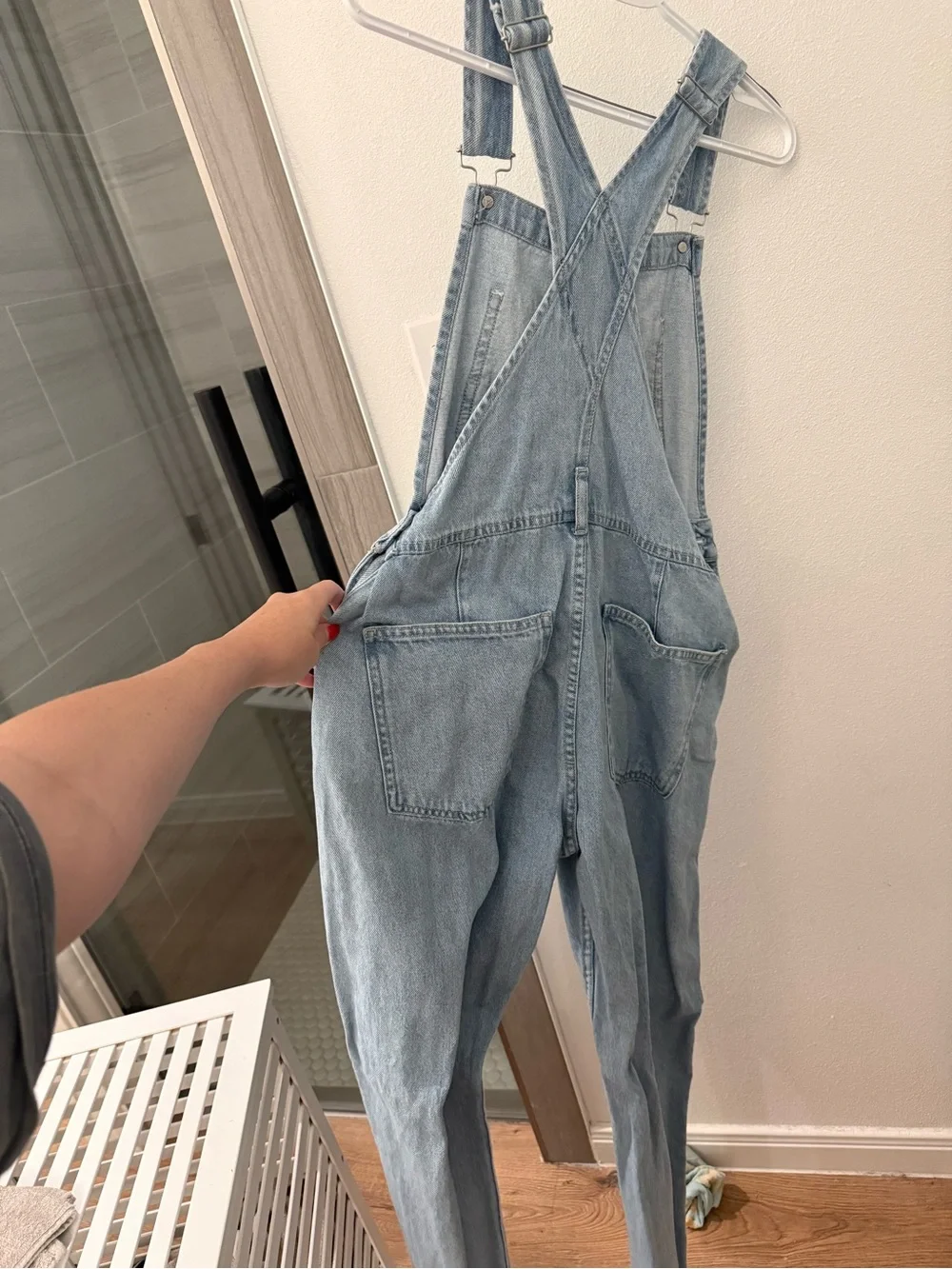 Free People Light Blue Denim Overalls Jumpsuit